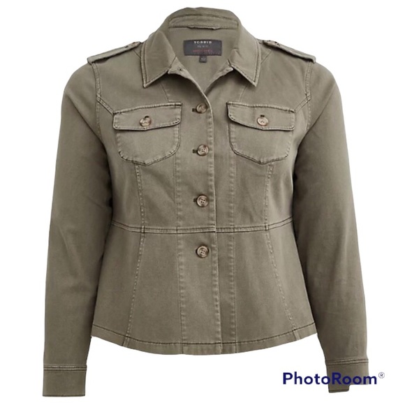 torrid Jackets & Blazers - Torrid Twill Military Peplum Jacket